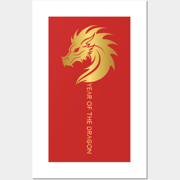 happy new year 2024, chinese new year, year of the dragon Wall Art by DewaJassin